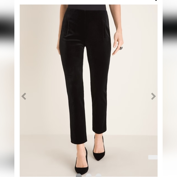 Chico's Juliet So Slimming Black Velvet Ankle Pant Size 2 - Picture 1 of 11
